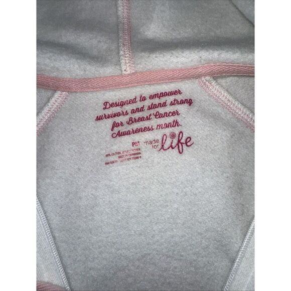 Pink Breast Cancer awareness ribbon flower outline Hoodie - Picture 3 of 6
